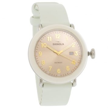 Shinola: Watch, Runwell Detrola 3HD, 41mm, Cream Rubber Strap, Nude