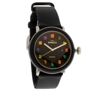 Shinola: Watch, Runwell Detrola 3HD, 41mm, Black Rubber Strap, Black