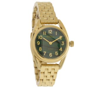 Shinola: Watch, Derby 2H, 30.5mm, Gold Bracelet, Malachite