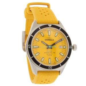 Shinola: Watch, Duck 3HD 40mm - Canary Rubber Strap