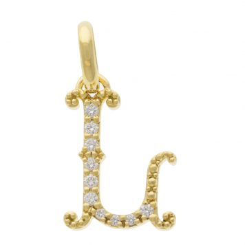 Mizuki:18k Yellow Charm Monogram letter dia(upto 0.3ct) L