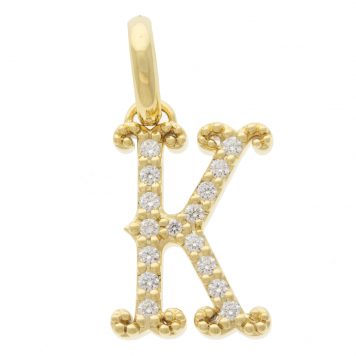 Mizuki:18k Yellow Charm Monogram letter dia(upto 0.3ct) K