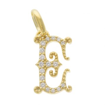 Mizuki:18k Yellow Charm Monogram letter dia(upto 0.3ct) E