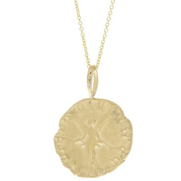 Robin Haley: Artifact Necklace, Sacred Angel, Gold/Diam Bail, 16-18" .015 tcw