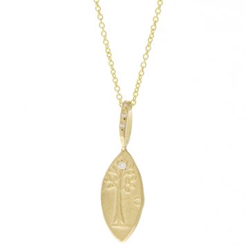 Robin Haley: Artifact Necklace, "Honest With Yourself" 14K, gold/diam bail, 16-18" .03 tcw