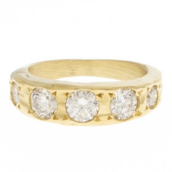 Robin Haley: Ring, 14k Gold, 5 Stone Lab Grown Diamond Band, 1.36 tcw, Size 6.5