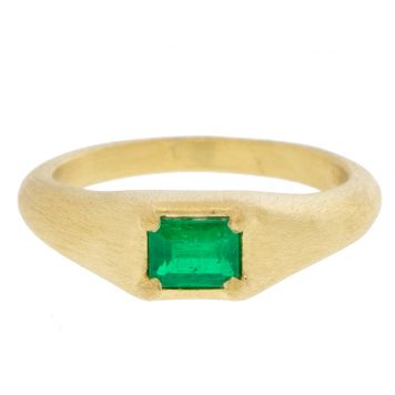 Yasuko Azuma: Ring, 18ky 0.44ct Zambian Emerald Zen Ring, sz 6.5