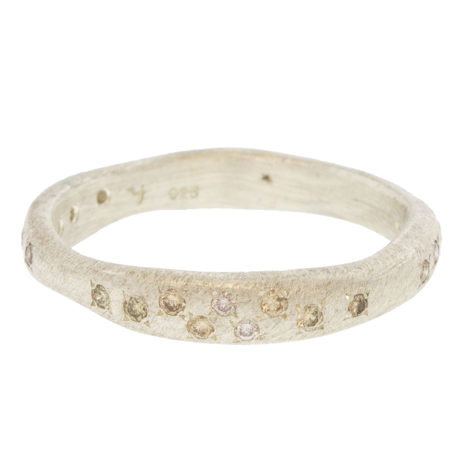 Yasuko Azuma:SS Flow ring 0.22ct Brown diamonds