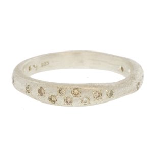 Yasuko Azuma:SS Flow ring 0.22ct Brown diamonds