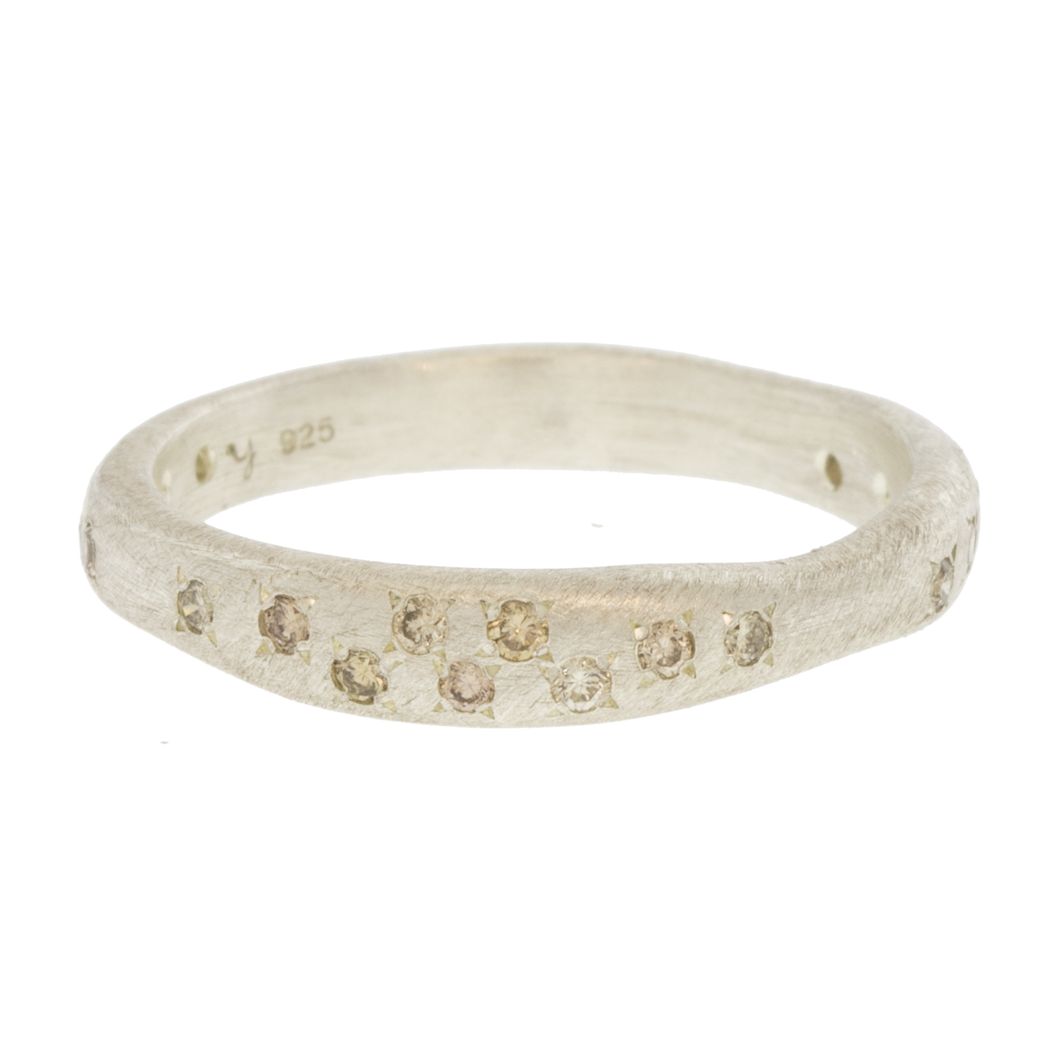 Yasuko Azuma:SS Flow ring 0.22ct Brown diamonds