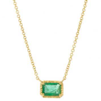 Yasuko Azuma: 18kyg 0.44ct Zambian Emerald Necklace, 16"