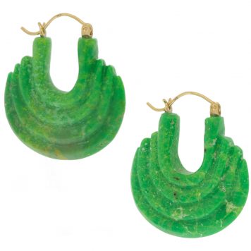 Ten Thousand Things:Green Turquoise Carved Stone Gong Hoop