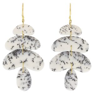 Ten Thousand Things: 18k Small Totem Dendritic Opal Earring