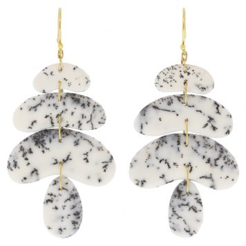 Ten Thousand Things: 18k Small Totem Dendritic Opal Earring