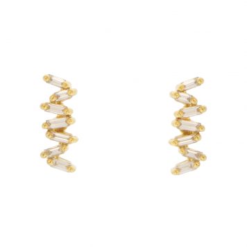 Suzanne Kalan: Earrings Classic Fireworks Stud, 18k YG,  0.18tcw