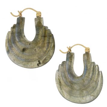 Ten Thousand Things:Labradorite Carved Stone Gong Hoop