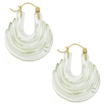 Ten Thousand Things:Green Amethyst Carved Stone Gong Hoop