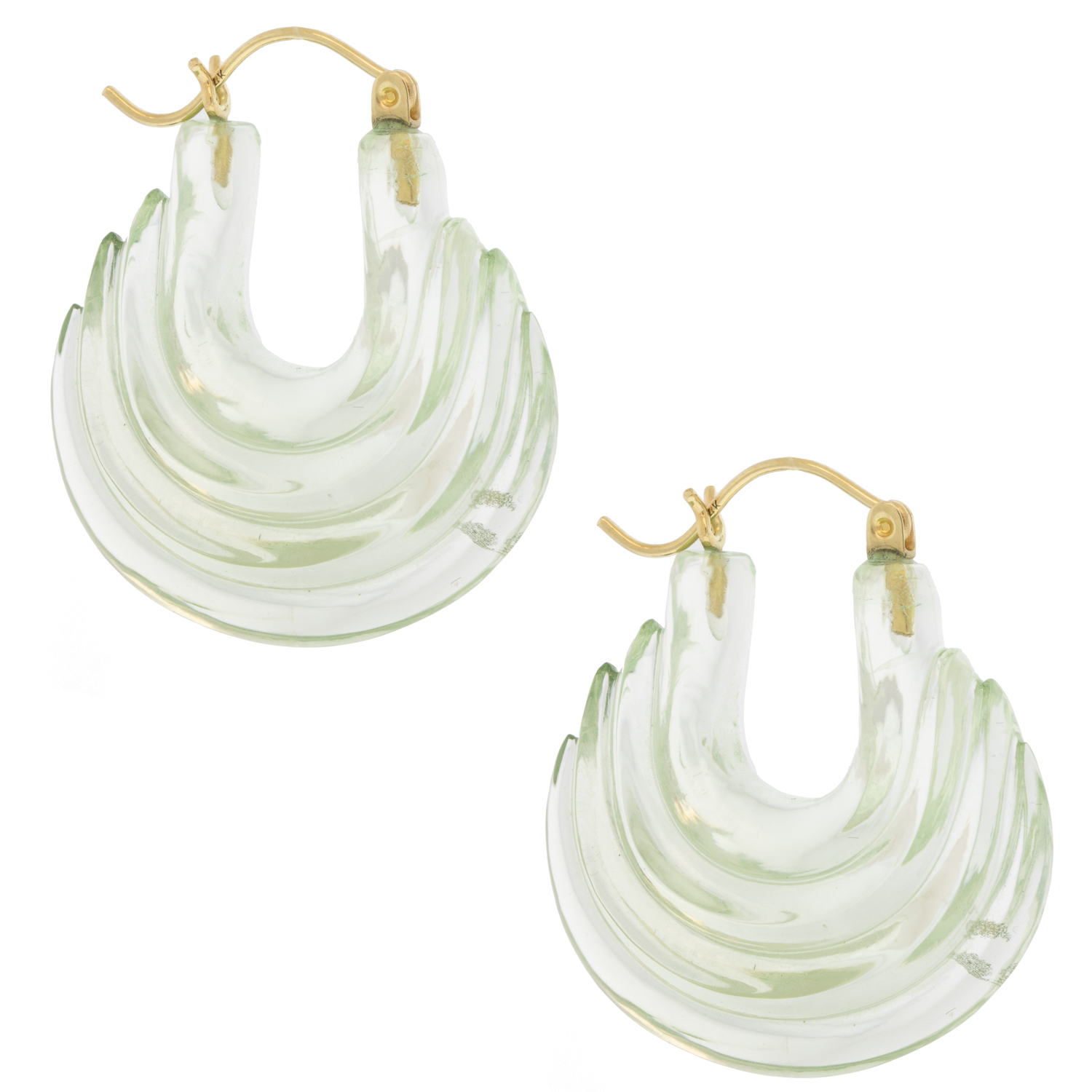 Ten Thousand Things:Green Amethyst Carved Stone Gong Hoop