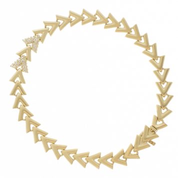 Campbell + Charlotte: Spark Chevron Link Bracelet, Diamond, 14k Gold