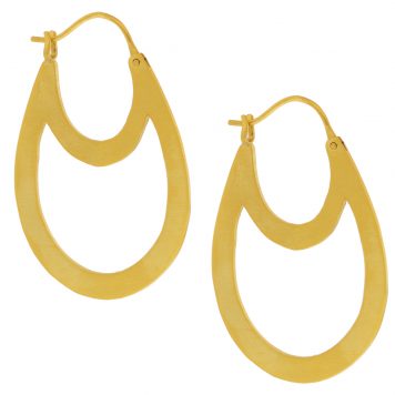 Jane Diaz: Gold, Double Oval Hoop Earrings