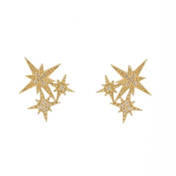 Sydney Evan: Pave Starburst Studs, 14k, Diamonds