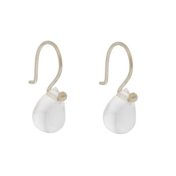 Jane Diaz: Simple Stone Tear Drops, Clear Quartz