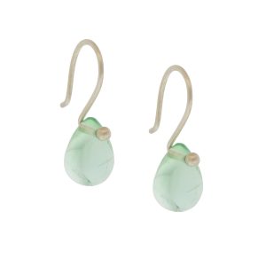 Jane Diaz :  Simple Stone Tear Drops, Apatite, 3/4" x 1/4" including earwire