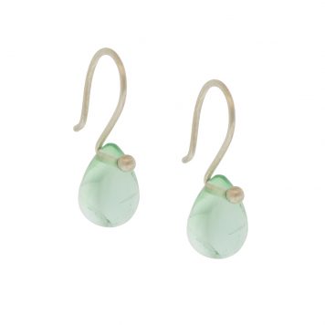 Jane Diaz :  Simple Stone Tear Drops, Apatite, 3/4" x 1/4" including earwire