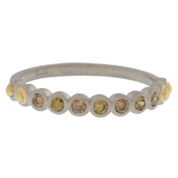 Alison Shiboski:Fancy Colour Diamond stacking ring,Platinum,18k 0.20 tcw