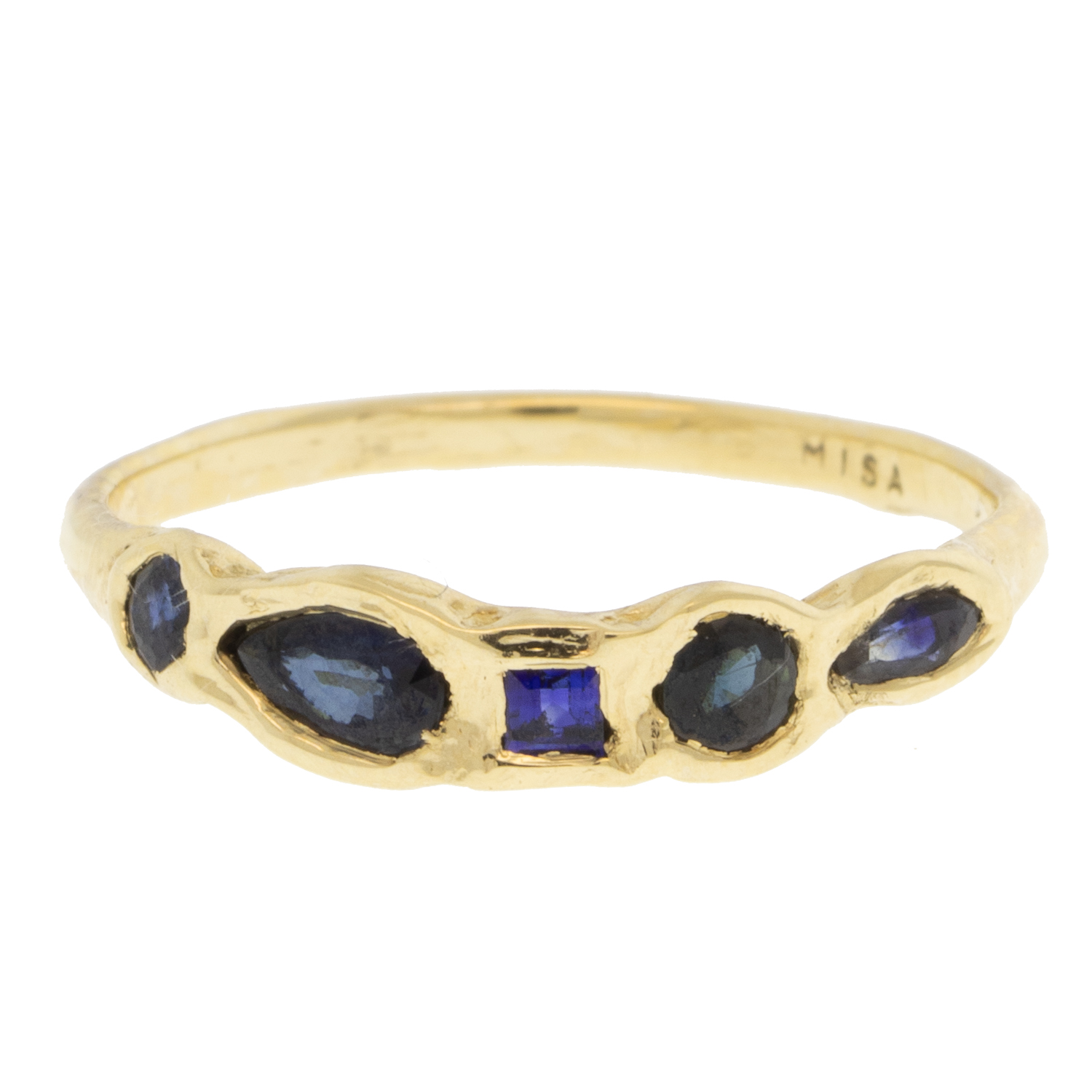 Misa Jewelry : Journey Treasure sapphire ring,14k yellow gold blue sapphire