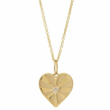 Sydney Evan: Ace of Hearts Charm Necklace, 14k, Diamonds