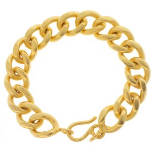 Jane Diaz: Heavy Cuban Chain Bracelet,  Gold Plate