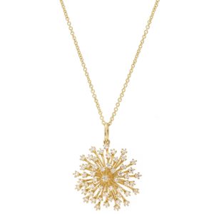 Sydney Evan: Desert Flower Charm Necklace, 14k, Diamonds