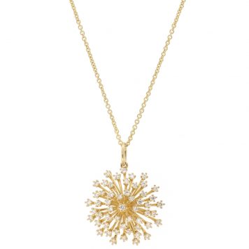 Sydney Evan: Desert Flower Charm Necklace, 14k, Diamonds