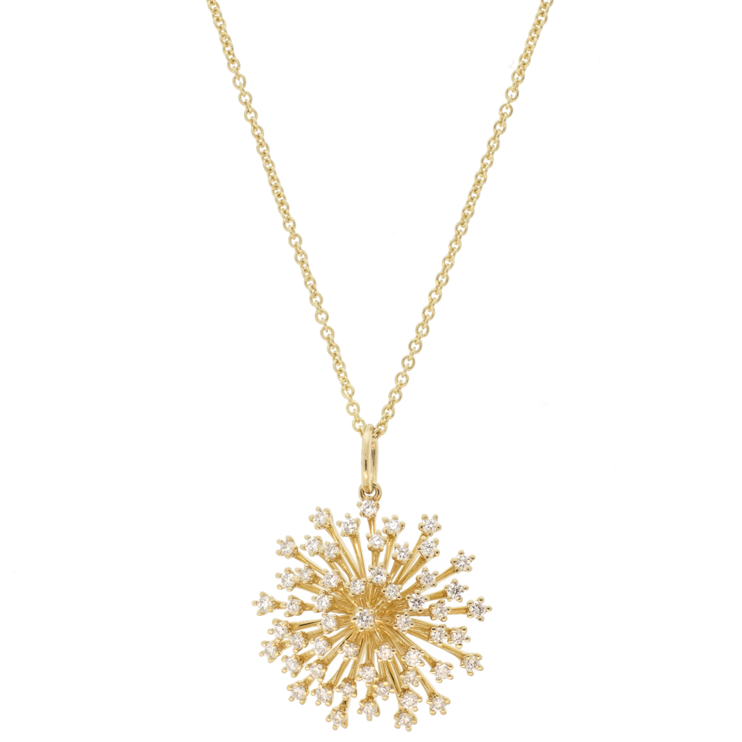 Sydney Evan: Desert Flower Charm Necklace, 14k, Diamonds