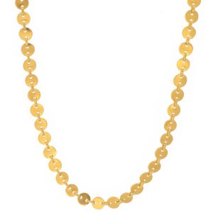 Jane Diaz: Tiny disc chain necklace in gold plate