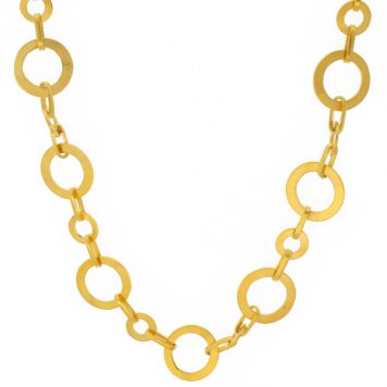 Jane Diaz: Toggle Clasp Flat Circle Link Chain - Gold Plate