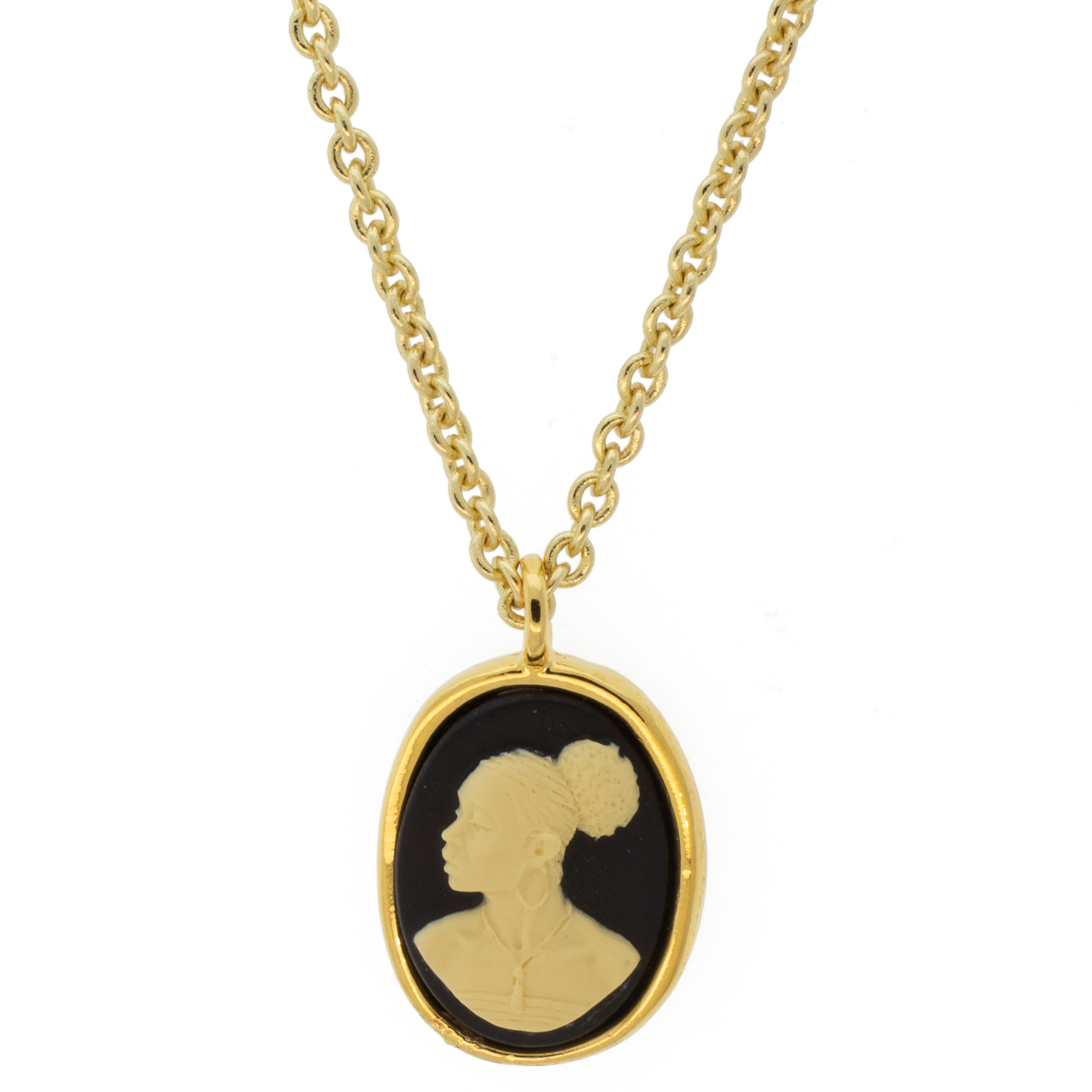 Catherine Canino: Small Cameo Cable Pendant, 17" - Empress