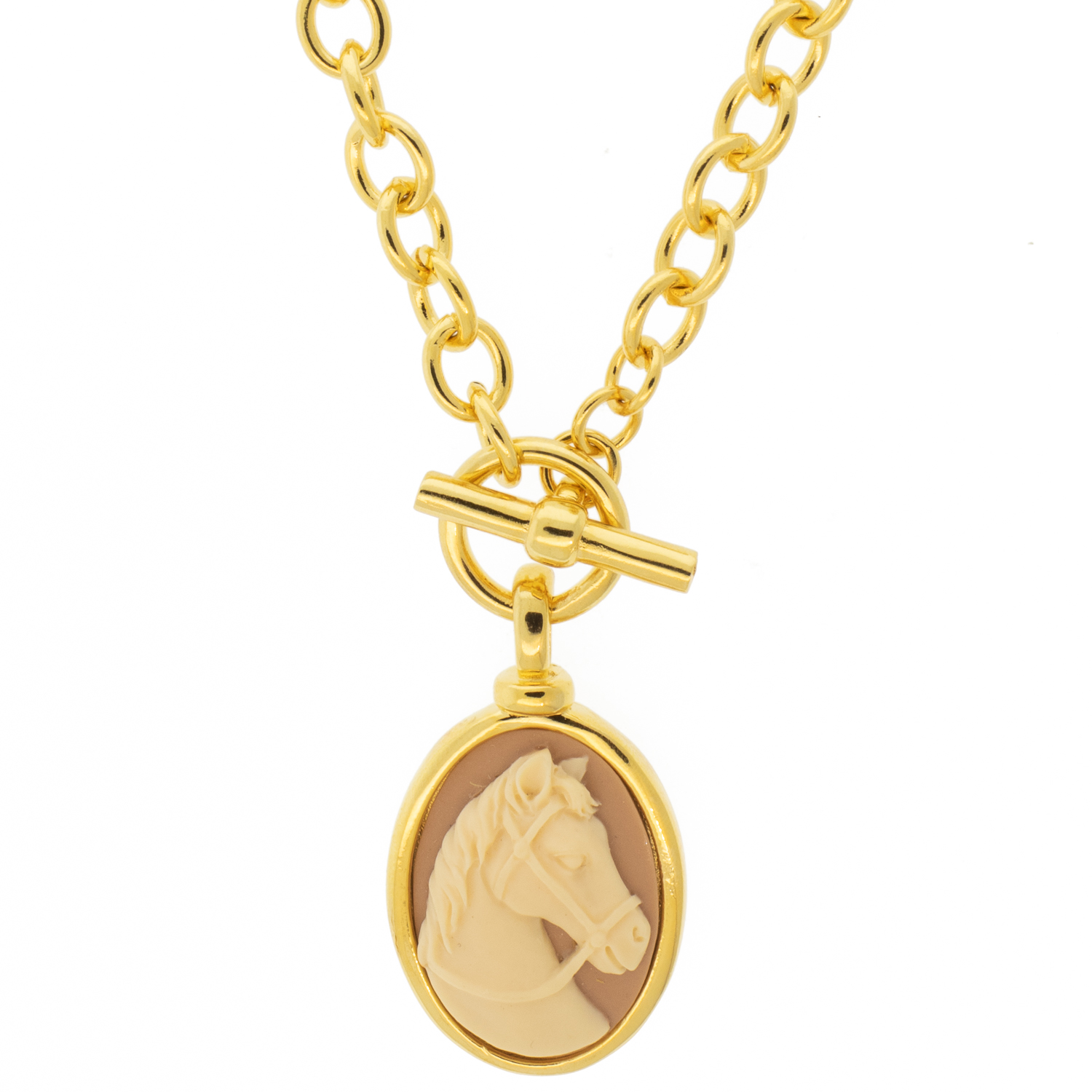 Catherine Canino: Classic Cameo Cable Necklace, 17" - Siena Equestrian