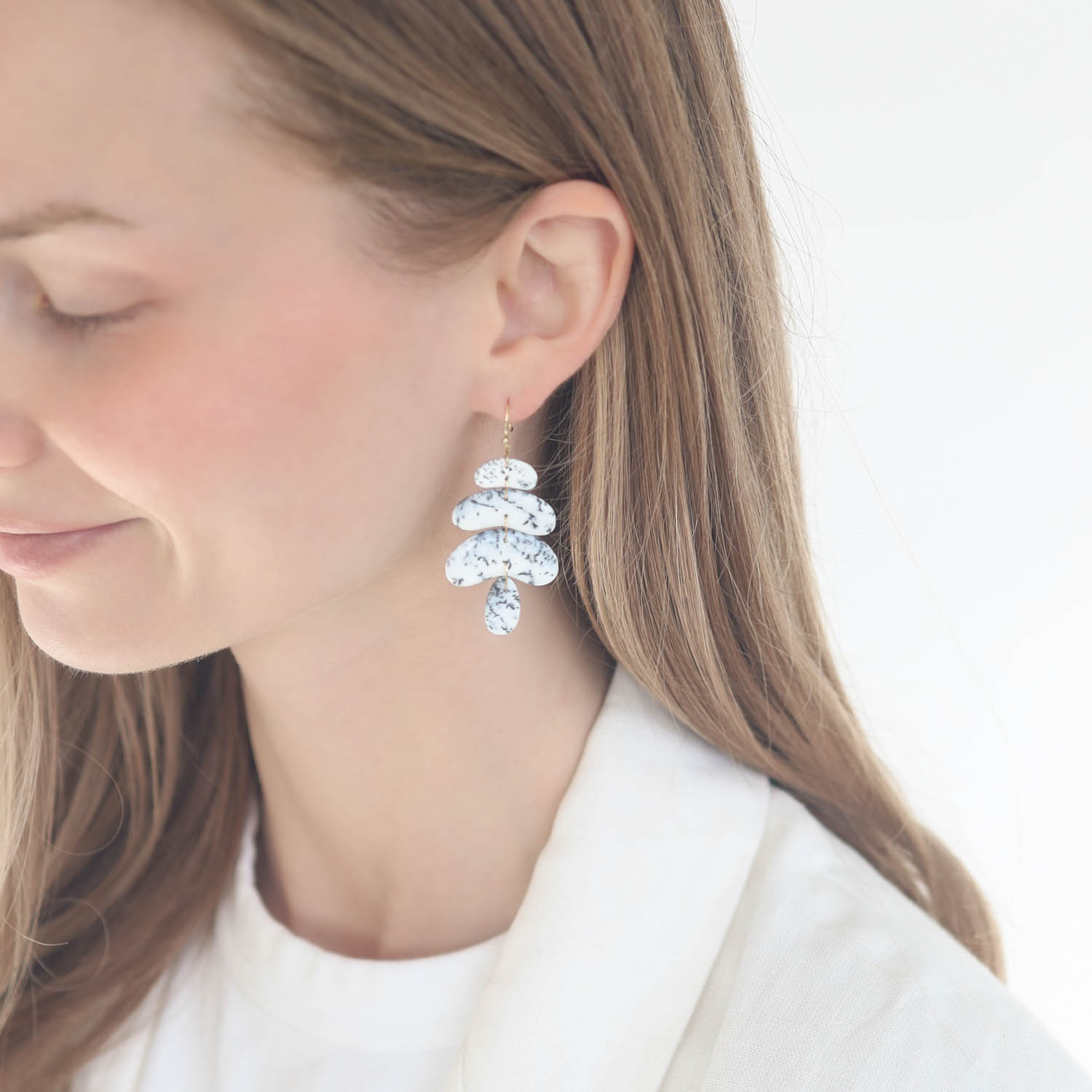 Ten Thousand Things: 18k Small Totem Dendritic Opal Earring