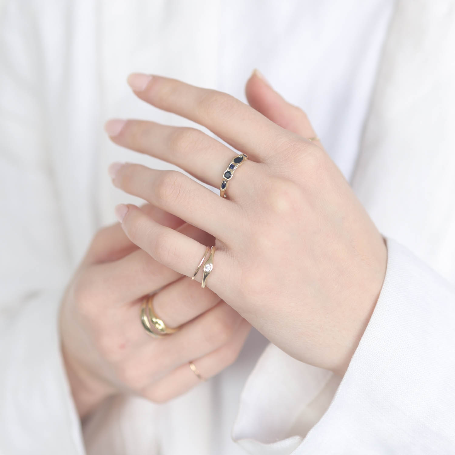 Misa Jewelry : Journey Treasure sapphire ring,14k yellow gold blue sapphire