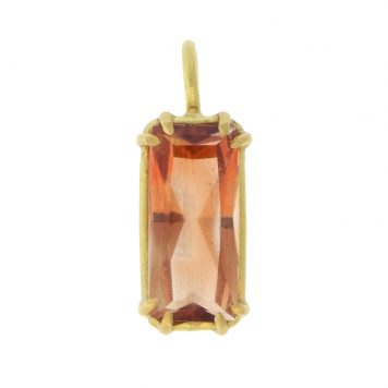 Erin Cuff: 18K YG Vertical Sunstone Basket Pendant. 3.06ct