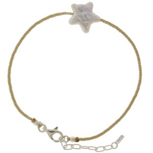 Tai: Bracelet, Star Pearl w/ Cream Natural Braided Cord, Adjustable Clasp
