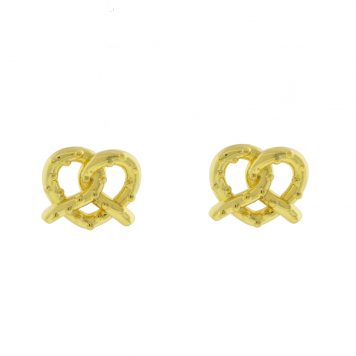Tai:  Earrings, Simple Gold Pretzel Post