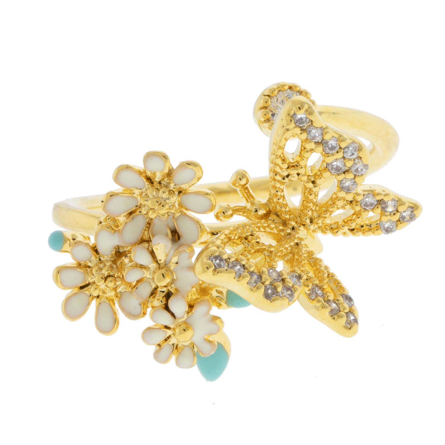 Tai: Daisy & Butterfly Open Ring