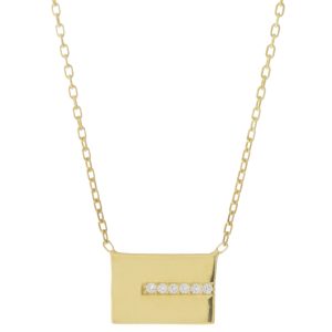 Tai: Gold Vermeil Chain w/ Small Envelope, CZ