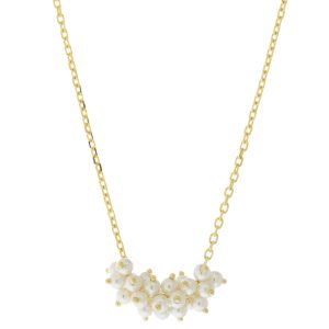 Tai: Gold Vermeil Chain w/ Pearl Cluster - 15"-16.5"