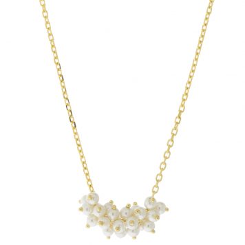Tai: Gold Vermeil Chain w/ Pearl Cluster - 15"-16.5"
