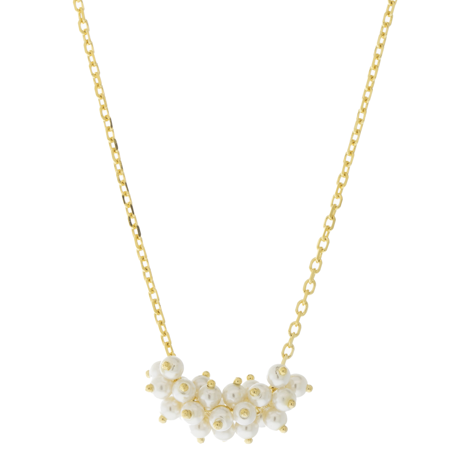 Tai: Gold Vermeil Chain w/ Pearl Cluster - 15"-16.5"
