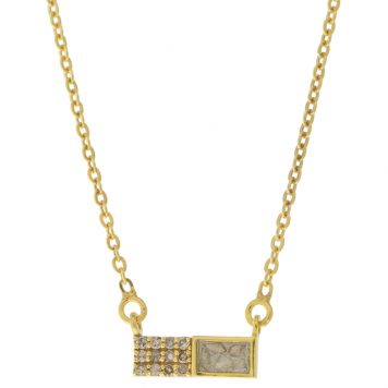 Shana Gulati:ALWAR Pendnat Sliced raw uncut diamonds, White Resin, Pave champagne diamonds, Vermeil 18K